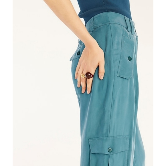 10. J.Crew Full-length cupro cargo pant - Picture 3 of 8